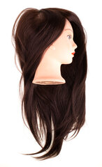 Парикмахерская голова с натуральными волосами, коричневая цена и информация | Аксессуары для волос | hansapost.ee