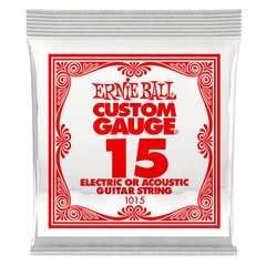 Elektrilise/akustilise kitarri keeled Ernie Ball 1015 .015 hind ja info | Muusikainstrumentide tarvikud | hansapost.ee