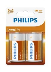 Philips Батарейка R20 1,5В (2 шт. цена и информация | Батарейки | hansapost.ee