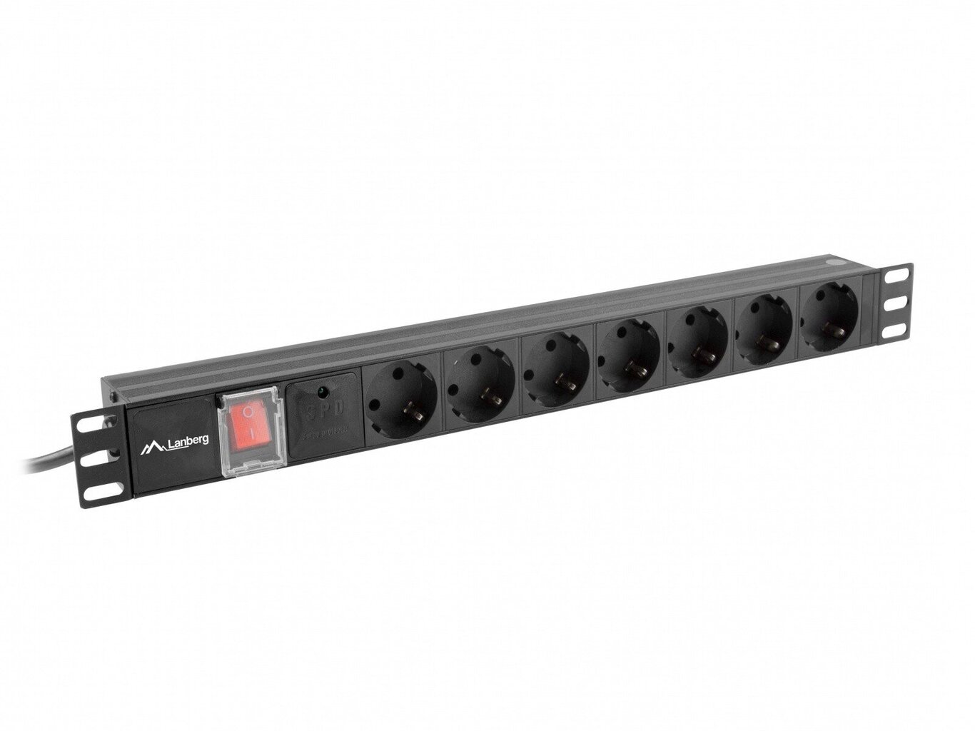 Lanberg Ülepingekaitse Rack PDU 19 "1U 16A 7X SCHUKO 2m must hind ja info | Pikendusjuhtmed | hansapost.ee