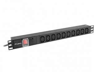 Lanberg Сетевой фильтр Rack PDU 19 дюймов 1U 10A 10X IEC C13 2 м C14 черный цена и информация | Бытовые удлинители | hansapost.ee