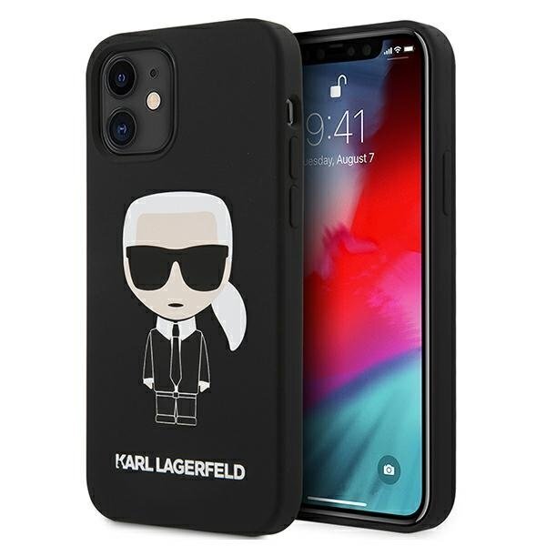 Karl Lagerfeld KLHCP12SSLFKBK telefonile iPhone 12 mini 5,4 ", must hind ja info | Telefonide kaitsekaaned ja -ümbrised | hansapost.ee