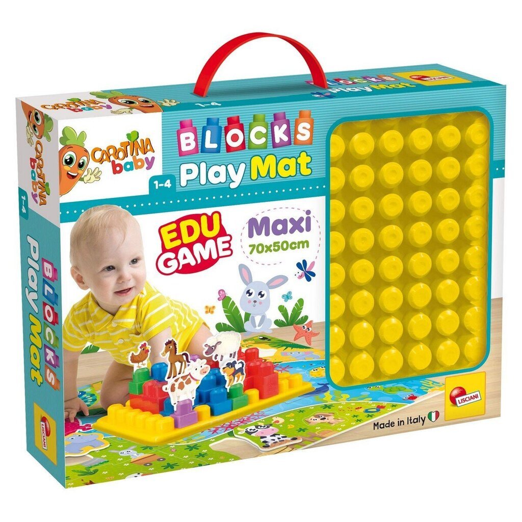 Ehitusplokkide mäng Lisciani Giochi Carotina Baby 70 x 50 cm vaibapusle 62 tükki 40799 hind ja info | Beebide mänguasjad | hansapost.ee