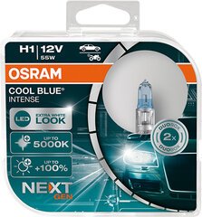 Лампы Osram, H1, COOL BLUE Intense,NextGen, 5000K, +100%, 55W 64210CBN-HCB цена и информация | Автомобильная ксеноновая лампа D2R 6000К (Китай) | hansapost.ee