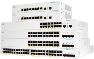 Cisco CBS220-24P-4X network switch Managed L2 Gigabit Ethernet (10/100/1000) Power over Ethernet (PoE) White hind ja info | Võrgulülitid | hansapost.ee