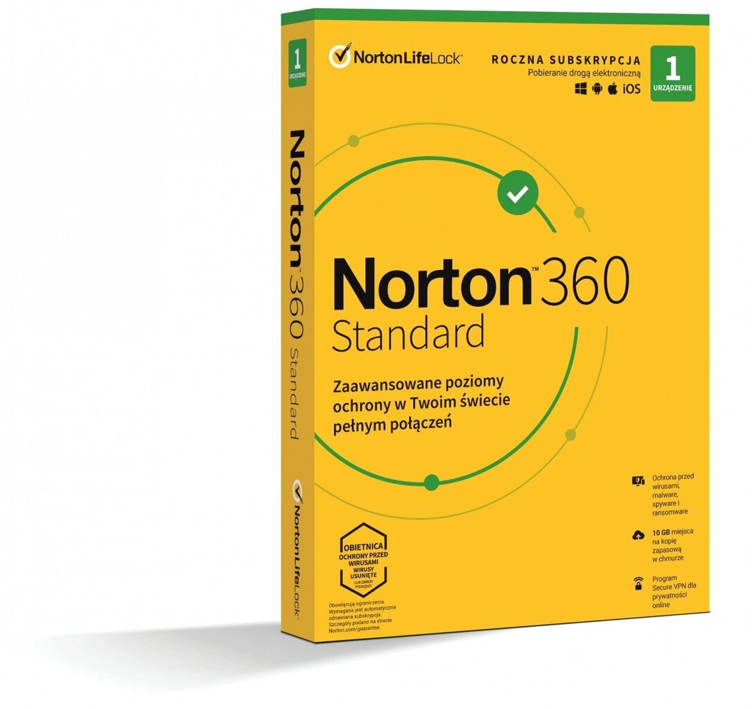 Norton 360 Standard 10 GB PL 1 kasutaja, 1 seade, 12 kuud 21408666 цена и информация | Viirusetõrjed | hansapost.ee