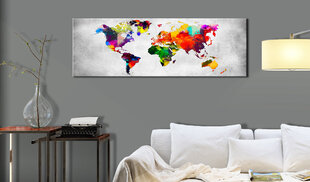Pilt - World Map: Coloured Revolution 135x45 cm hind ja info | Seinapildid | hansapost.ee