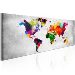 Pilt - World Map: Coloured Revolution 135x45 cm hind ja info | Seinapildid | hansapost.ee