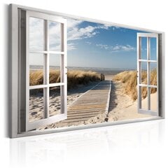 Живопись - Window: View of the Beach 120x80 см цена и информация | Картины, живопись | hansapost.ee