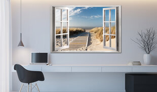 Pilt - Window: View of the Beach 120x80 cm hind ja info | Seinapildid | hansapost.ee