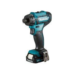 Аккумуляторный шуруповерт Makita DF033DWAE, 12В MAX, 2x2,0 Aч Li-ion 30/14 Nm, 0,88 кг, 1/4, LED 2-скорости цена и информация | Дрели и шуруповёрты | hansapost.ee