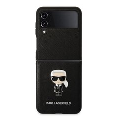 Karl Lagerfeld PU Saffiano Ikonik Case for Samsung Galaxy Z Flip 4 Black hind ja info | Telefonide kaitsekaaned ja -ümbrised | hansapost.ee