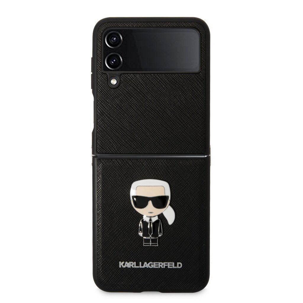 Karl Lagerfeld PU Saffiano Ikonik Case for Samsung Galaxy Z Flip 4 Black цена и информация | Telefonide kaitsekaaned ja -ümbrised | hansapost.ee
