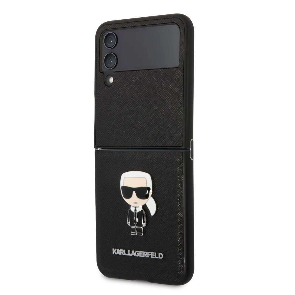 Karl Lagerfeld PU Saffiano Ikonik Case for Samsung Galaxy Z Flip 4 Black hind ja info | Telefonide kaitsekaaned ja -ümbrised | hansapost.ee