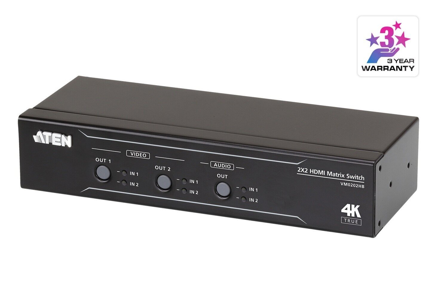 ATEN 2x2 tõeline 4k HDMI maatrikslüliti VM0202HB hind ja info | USB adapterid ja jagajad | hansapost.ee