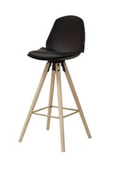Барный стул Oslo L, черный/дуб цена и информация | Стулья для кухни и столовой | hansapost.ee