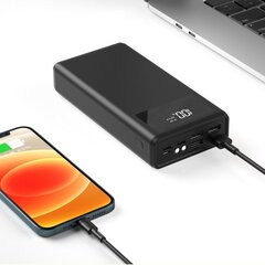 Akupank L-Brno Power Bank 30000Mah, Led ekraaniga, must цена и информация | Зарядные устройства Power bank | hansapost.ee