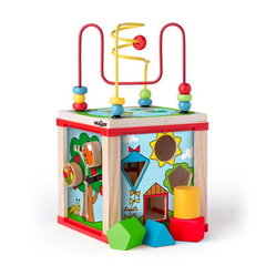 Ergoteraapiline puidust tegevuskuubik Woody, 91916 цена и информация | Игрушки для малышей | hansapost.ee