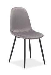 Комплект из 4-х стульев Signal Meble Fox Velvet, серый/черный цена и информация | Стулья для кухни и столовой | hansapost.ee