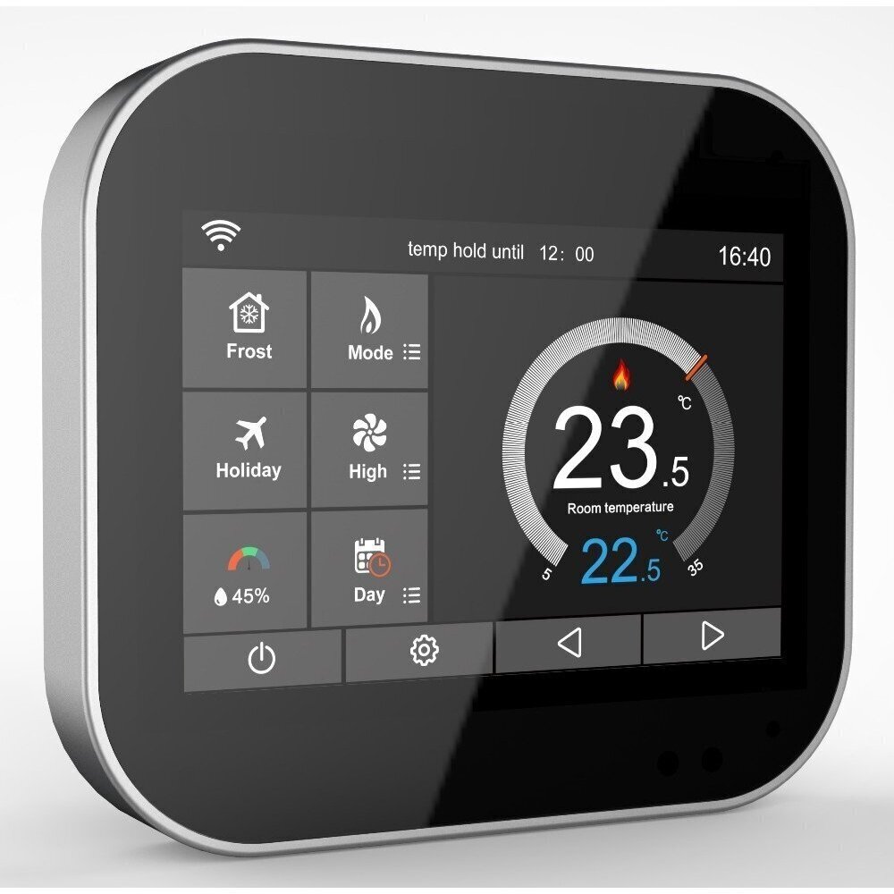 Elektrooniline WI-FI termostaat (termoregulaator) Feelspot WTH07.36 black hind ja info | Taimeriga pistikud ja termostaadid | hansapost.ee