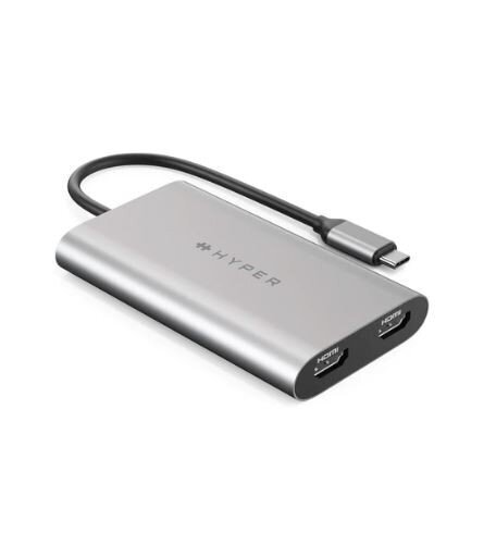 HyperDrive Hyper Dual 4K HDMI-adapter M1 MacBookile hind ja info | USB adapterid ja jagajad | hansapost.ee