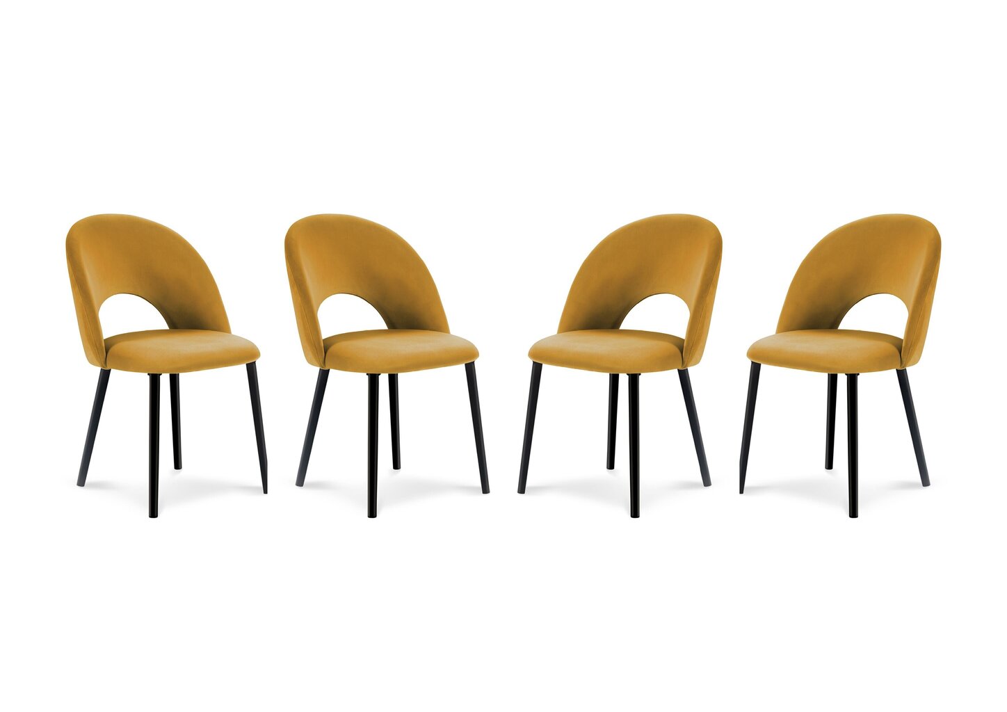 4 tooli komplekt Milo Casa Lucia, kollane цена и информация | Köögitoolid, söögitoolid | hansapost.ee