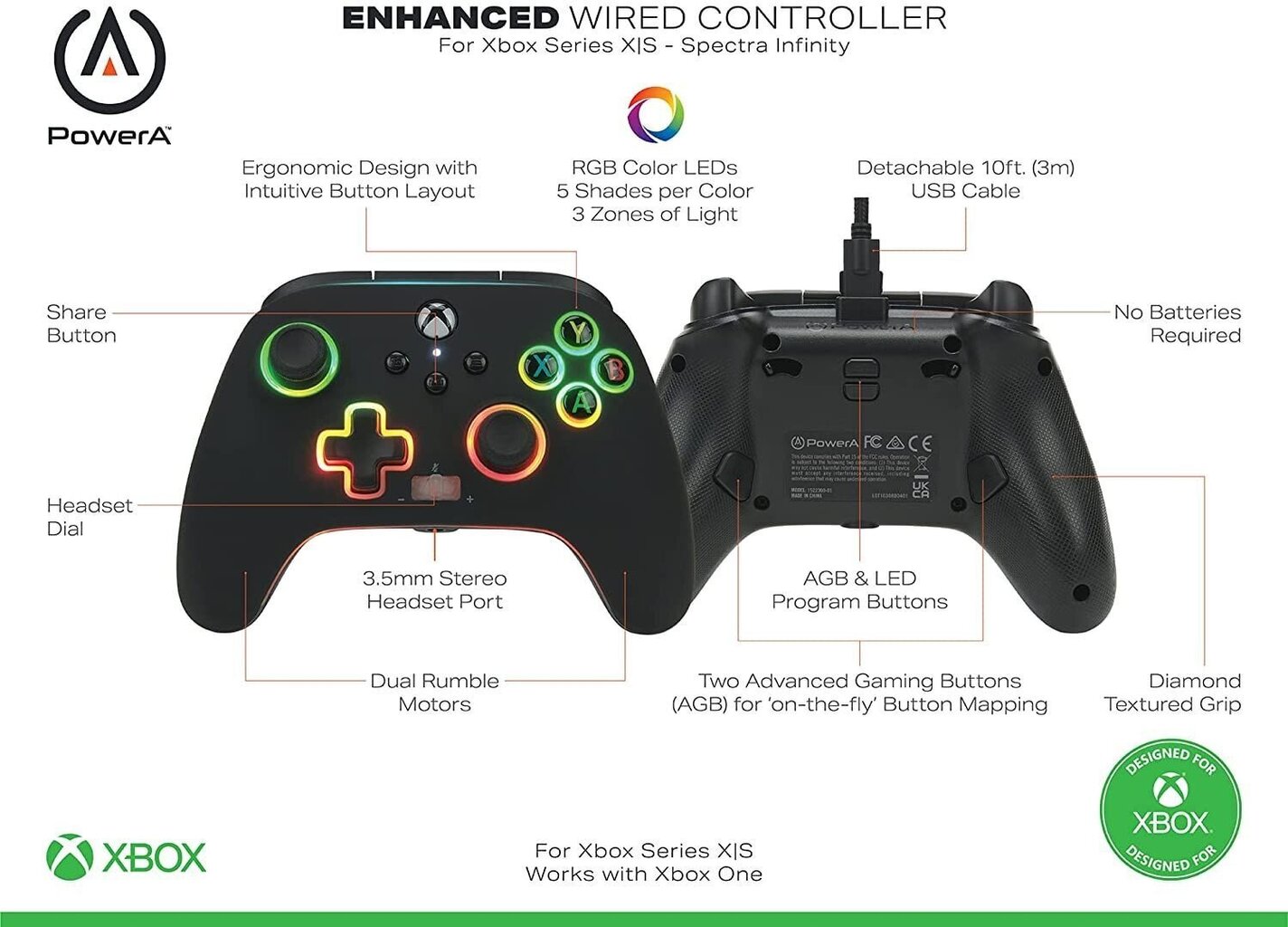 PowerA Spectra Infinity Enhanced Xbox Series X/S hind ja info | Mängupuldid | hansapost.ee