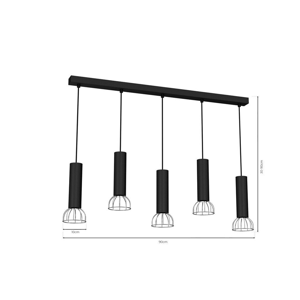 Ripplamp Dante Black/Silver цена и информация | Rippvalgustid | hansapost.ee