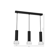 Ripplamp Dante Black/Silver hind ja info | Rippvalgustid | hansapost.ee