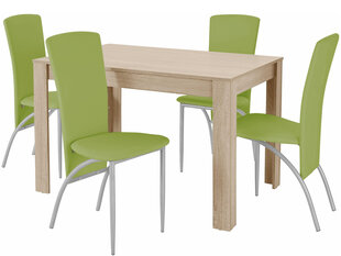 Комплект мебели для столовой Notio Living Lori 120/Nevada, цвета дуба/зеленый цена и информация | Комплекты мебели для столовой | hansapost.ee