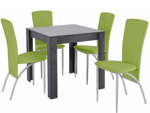 Комплект мебели для столовой Notio Living Lori 80/Nevada, темно-серый/зеленый цена и информация | Комплекты мебели для столовой | hansapost.ee