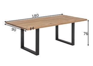 Söögilaud Tische 90x180 cm, tamm цена и информация | Кухонные и обеденные столы | hansapost.ee
