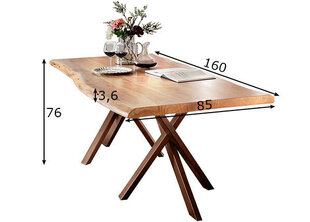 Söögilaud This 85x160, akaatsia/naturaalne цена и информация | Кухонные и обеденные столы | hansapost.ee
