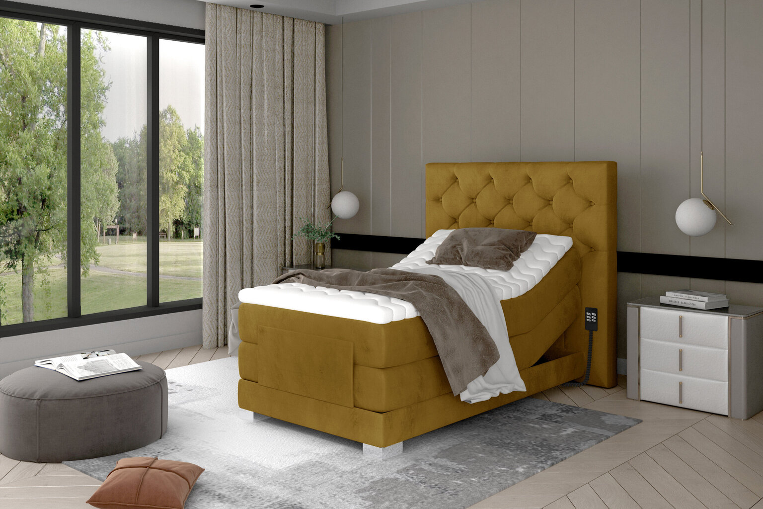 Elektriline voodi NORE Clover 11, 90x200, kollane hind ja info | Voodid | hansapost.ee