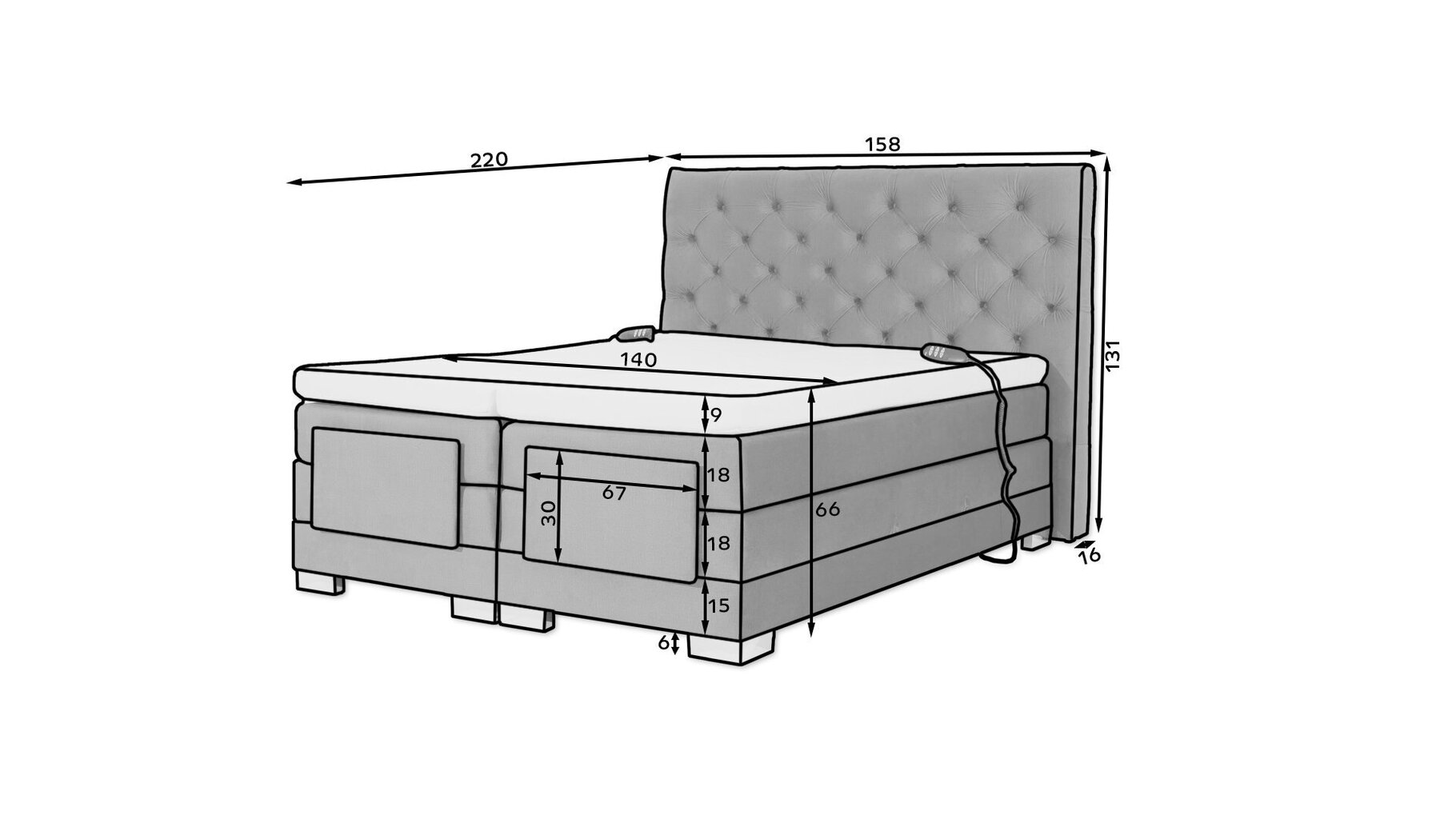 Elektrivoodi NORE Clover 10, 140x200, roheline hind ja info | Voodid | hansapost.ee