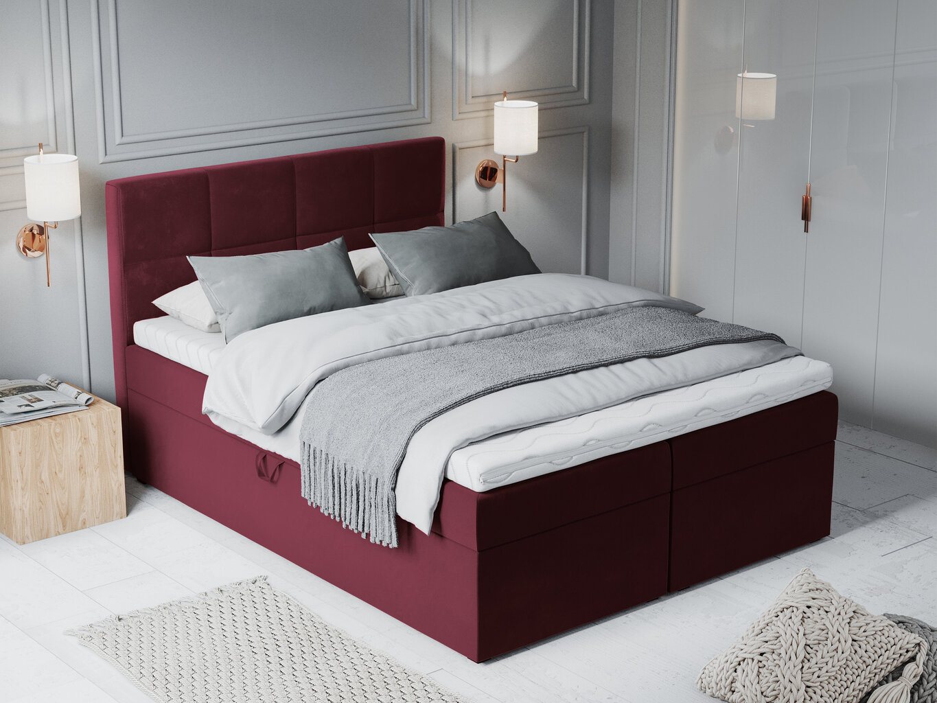 Voodi Mazzini Beds Mimicry 200x200 cm, punane hind ja info | Voodid | hansapost.ee