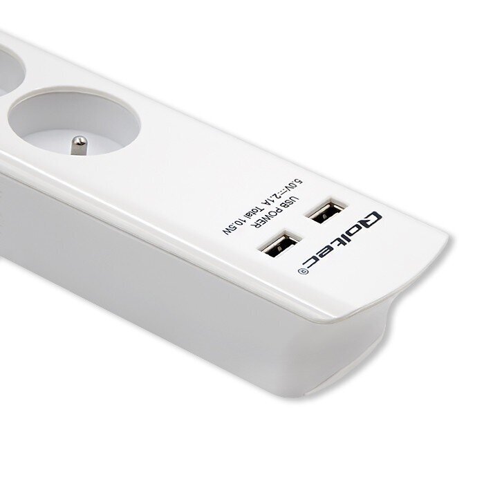 Qoltec Ülepingekaitse 6 pesa, 2xUSB, 1,8m hind ja info | Pikendusjuhtmed | hansapost.ee