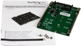 StarTech M.2 SSD to 2.5in SATA Adapter Converter (SAT32M225) цена и информация | Аксессуары для компонентов | hansapost.ee