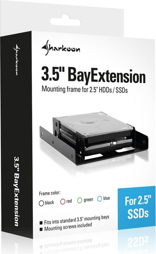 Kõvaketta adapter sharkoon 3.5'' bayextension цена и информация | Arvutikomponentide tarvikud | hansapost.ee