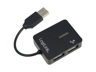 Адаптер LogiLink HUB USB 2.0 4-Ports Smile, черный UA0139 цена и информация | Адаптеры и USB-hub | hansapost.ee