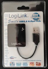 LogiLink HUB USB 2.0 4-pordiga "Smile" – must UA0139 hind ja info | USB adapterid ja jagajad | hansapost.ee