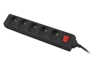 Lanberg Удлинитель 1,5м, черный, 5 розеток, с выключателем, кабель из цельной меди цена и информация | Удлинители | hansapost.ee