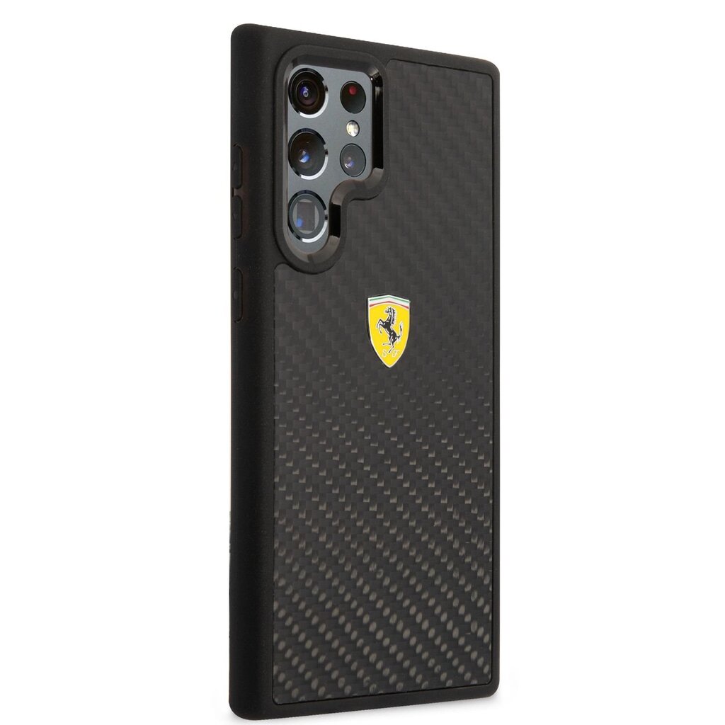 Ferrari Real Carbon Hard Case for Samsung Galaxy S22 Ultra Black цена и информация | Telefonide kaitsekaaned ja -ümbrised | hansapost.ee