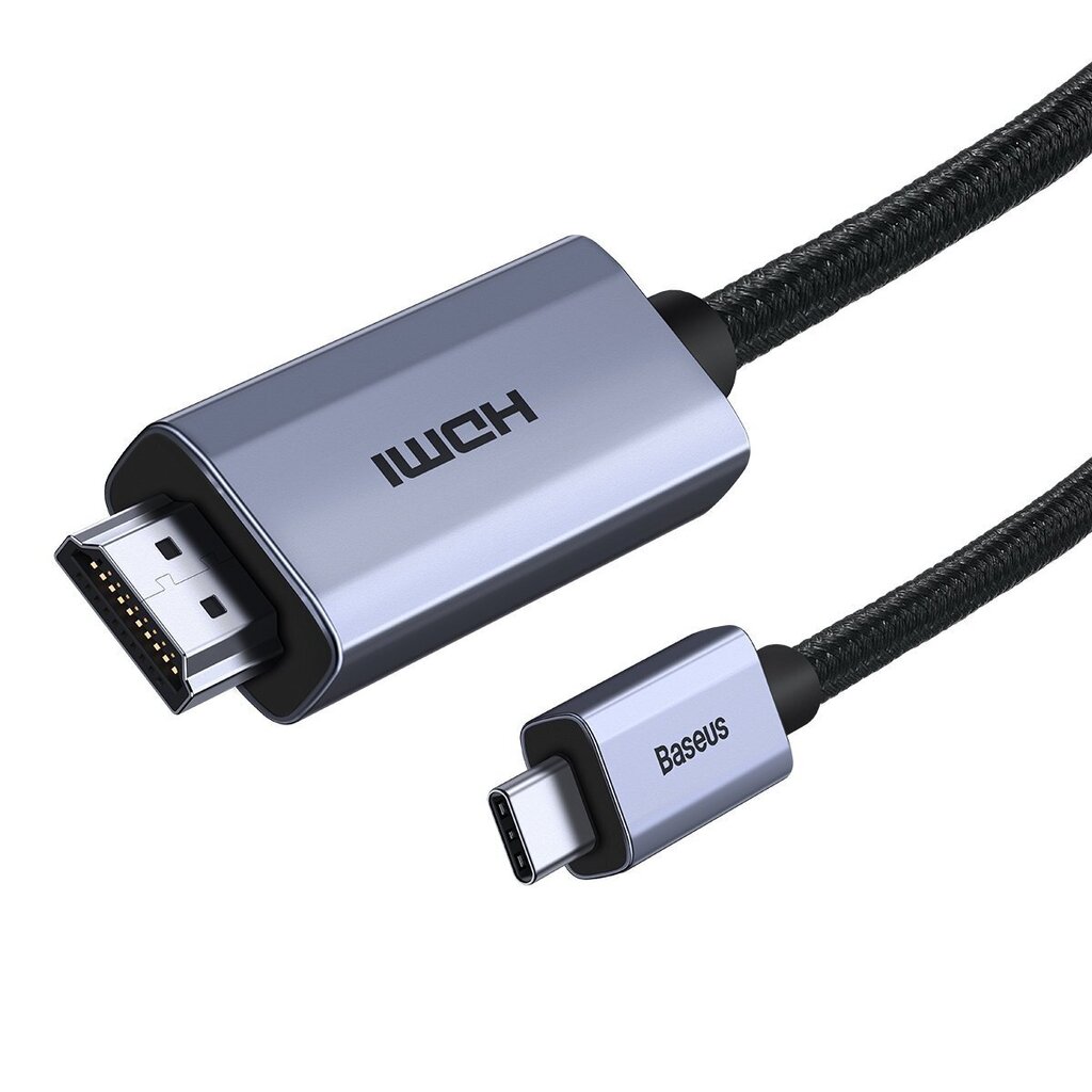 Baseus High Definition Series adapter cable USB Type C - HDMI 2.0 4K 60Hz 1m black (WKGQ010001) hind ja info | Mobiiltelefonide kaablid | hansapost.ee
