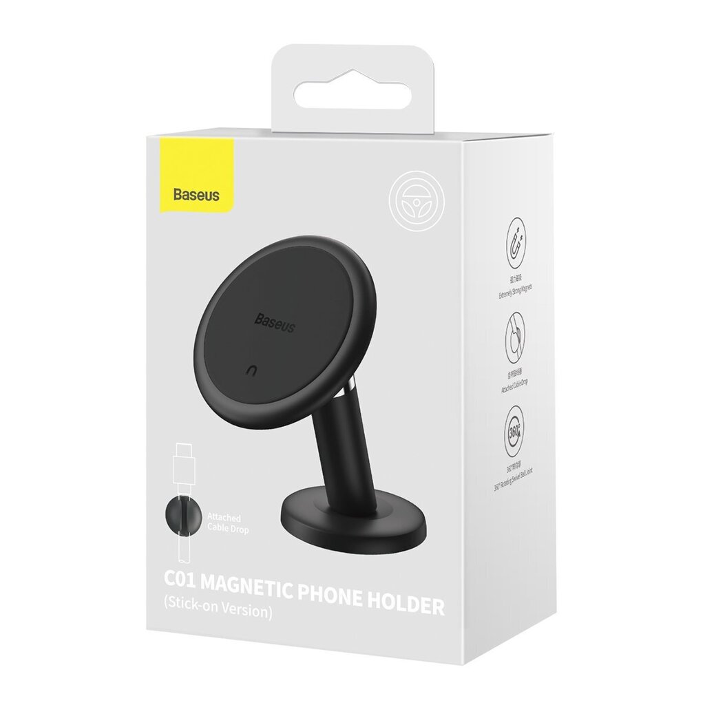 Baseus C01 Magnetic Phone Holder (Stick-on Version) Black цена и информация | Telefonihoidjad | hansapost.ee