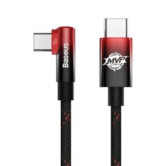 Baseus MVP Elbow angled cable Power Delivery cable with side connector USB Type C / USB Type C 2m 100W 5A red (CAVP000720 hind ja info | Mobiiltelefonide kaablid | hansapost.ee