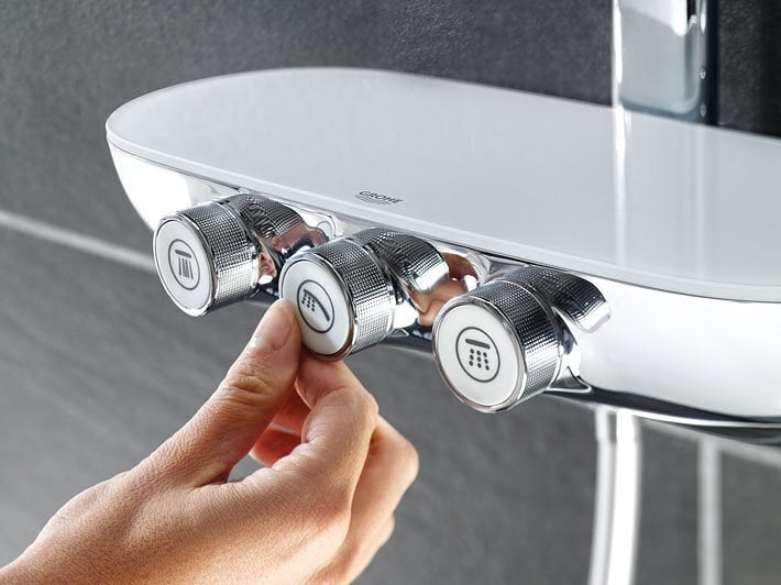 Dušisüsteem Grohe SmartControl 360 DUO termostaatilise segisti ja TrioMassage'i pihustusfunktsiooniga, 26250000 цена и информация | Dušikomplektid ja süsteemid | hansapost.ee