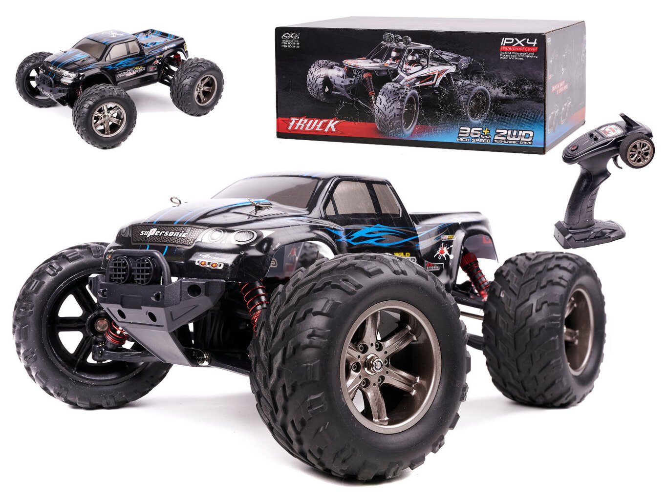 Mänguauto RC Car Monster Truck 1:12 2,4 GHZ X9115 Blue täiendatud versioon hind ja info | Mänguasjad poistele | hansapost.ee