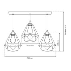 Rippvalgusti Milagro BASKET GRAY 3xE27 price and information | Pendant lights | hansapost.ee