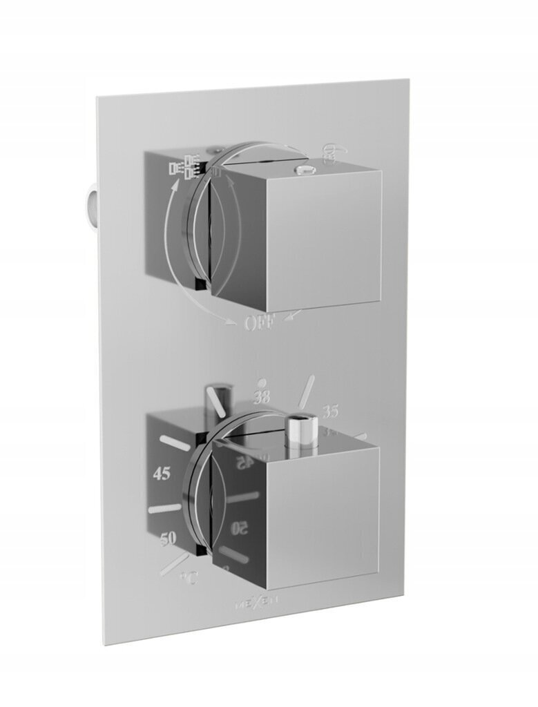 Varjatud dušikomplekt termostaadiga Mexen Cube 6in1, 40x40 cm, Chrome hind ja info | Dušikomplektid ja süsteemid | hansapost.ee
